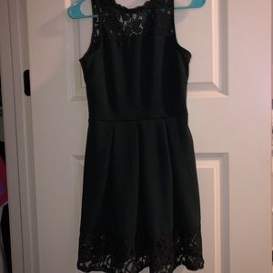 Lacey dark green dress